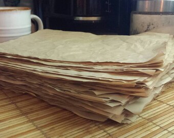 30-120 sheets of coffee dyed papers for crafts/hand dyed papers/coffee stained papers/papers for journals/collage papers/scrapbook papers