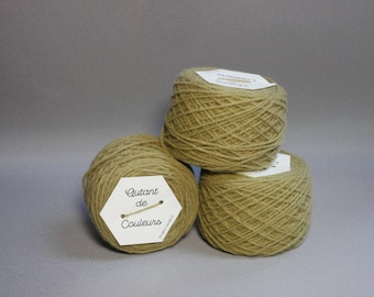 olive green Merino, naturally hand dyed wool