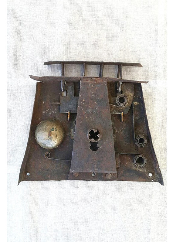 Antique chest lock mechanism Iron hand lock Chest wardrobe or