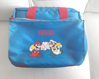 Vintage Nintendo NES Storage Carry Case Big Padded Blue Mario Luigi 1989 RARE