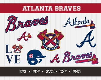 Atlanta Braves Cut Files, SVG Files, Baseball Clipart, Cricut Atlanta Braves Cutting Files, Baseball DXF, Clipart, Instant Download