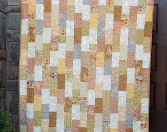 Modern Lap Quilt, Quilts for Sale, Handmade Quilt, Country Quilt, Floral Quilt, Homemade Throw, Patchwork Blanket, Ready to Ship
