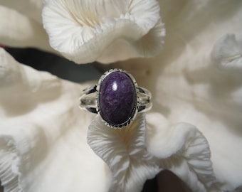 Pretty Purple Charoite Ring Size 9.25