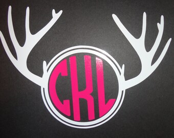 Deer Horn Monogram car decal