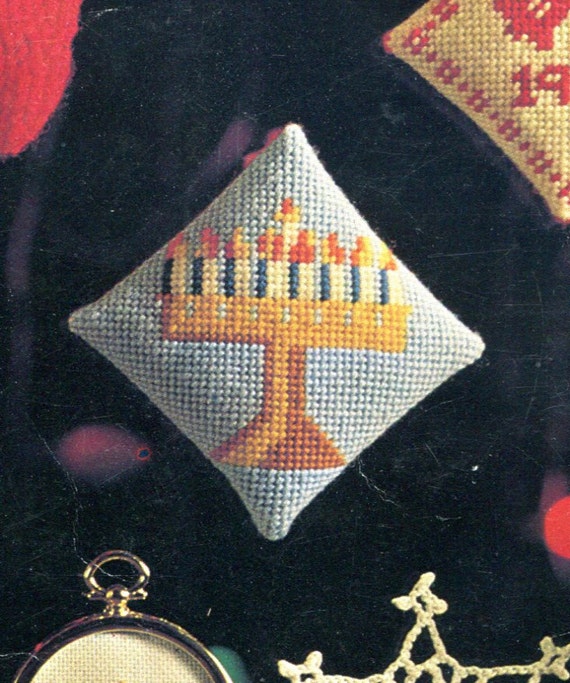 Menorah and Dreidel 2 Counted Cross Stitch Pattern Digital