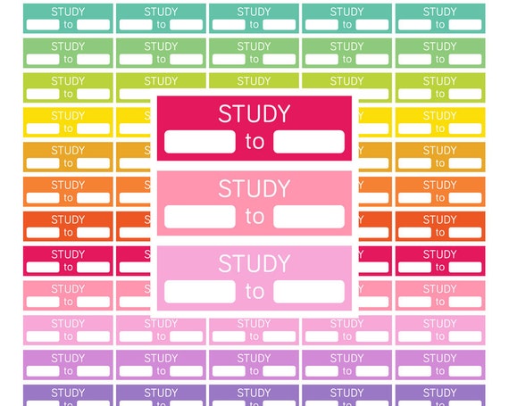 Download Printable Study Stickers Study planner Stickers Study Schedule