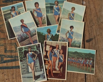 10 small trading card / miss Europe 1961 by the Lebanon Election / France