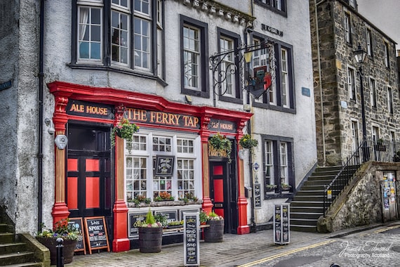 Pub Photo, Bar Photo, Architecture Photo, Restaurant Print, south queensferry, edinburgh, Scotland Photo, Great Britain, Music, Old City