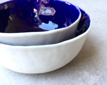 Ceramic bowls - Small bowls - Stoneware bowls - Blue bowls - Pottery bowls - Set of bowls