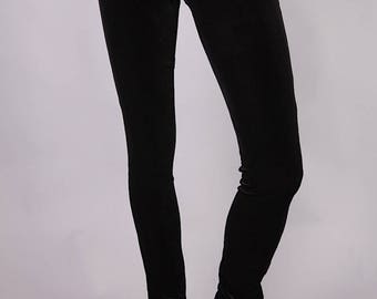 BLACK LEGGINGS VELVET