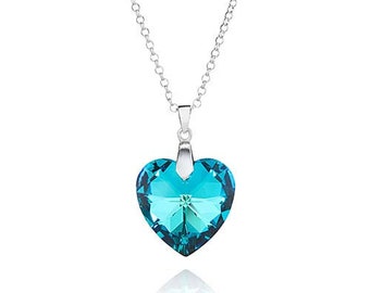 Titanic Crystal Heart Pendant Sterling Silver Necklace made with Swarovski® Crystals