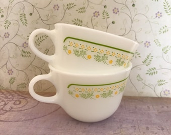 Pyrex Corning Coffee Cups/Mugs Summer Impressions Sunshine Set of 2