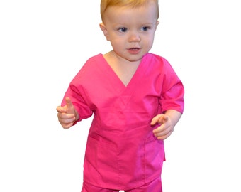 Pink Toddler Kids Scrubs for little Doctors and Nurses