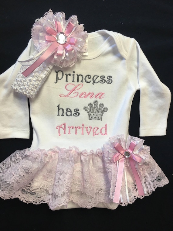 Newborn Baby Girl Princess Has Arrived Outfit Baby Girl Lace