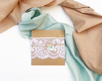 Rustic & lace inspired Wedding invitation