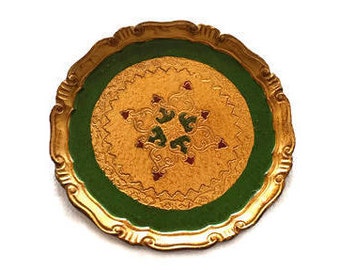 Hollywood Regency Italian Wood Florentia Tray