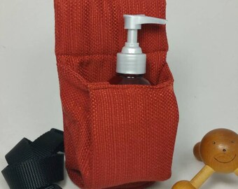 Massage therapy 8oz cream jar hip holster, orange tapestry woven fabric