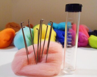 9 Felting Needles Bottle Set 3 Sizes Wool Felting Tool Refill Barbed Needles 36 38 40 Gauge Needle Felting Doll Making Wool Craft Supplies