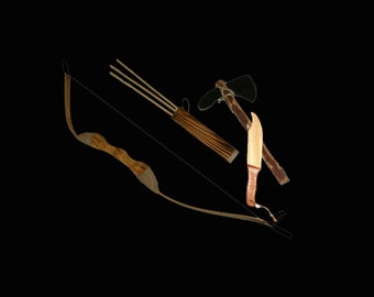 wooden toy bow and arrow set