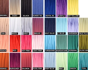 Skinny Elastic 1/8", Thin Elastic Wholesale for Headbands, 1/8" Skinny Elastic By the Yard or 5 Yards 34 Colors