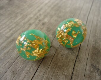 Lucite Confetti Screw Back Earrings