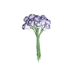 Mushrooms Germany 12 Lilac Purple Spun Cotton Mushrooms 10mm MU10L