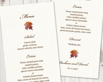 items similar to fall menu template printable autumn fall menu templates