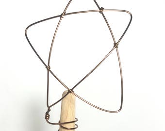 Antiqued bronze Star Tree Topper - small medium classic metal handmade tree topper - Christmas star - bronze star decoration tree star