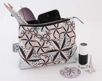 Leather zipper pouch, Leather coin purse, by Anjesy design