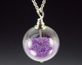 20mm Microbead pendant YOU PICK the colors!