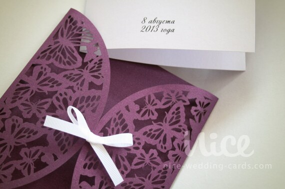 Download digital .SVG file BUTTERFLY wedding invitation COVER