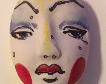 Handmade clay face round oval jewelry craft supplies handmade cabochon face light weight polymer