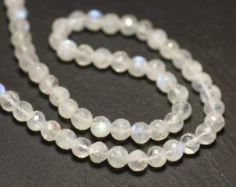Stone - 1pc - bead ball Facettee 5 mm - 8741140020283 Rainbow Moonstone