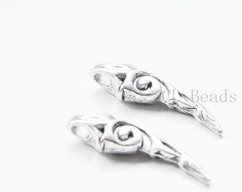 6pcs Oxidized Silver Tone Base Metal Pendants-Tooth 39x12mm (12994Y-G-289)