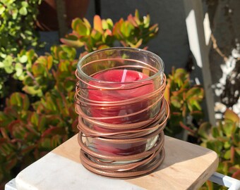 Tri-Metal Copper Votive Candle Holder