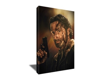 FREE SHIPPING The Walking Dead's Rick Grimes Portrait Canvas Art