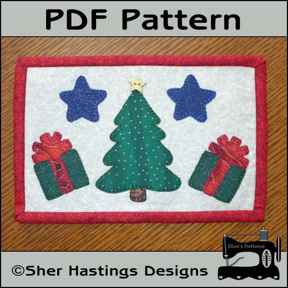 PDF Pattern for Christmas Tree Mug Rug Christmas Mug Rug