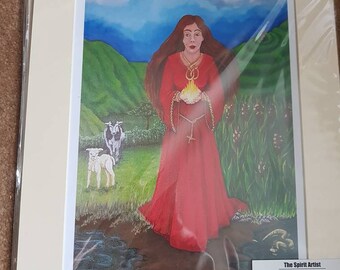 Celtic Goddess Brigid Mounted Print