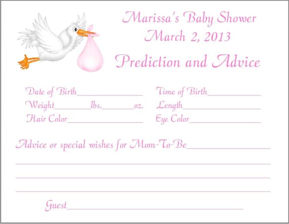 prediction baby template card PREDICTION Baby to Stork similar Items /ADVICE CARDS 24