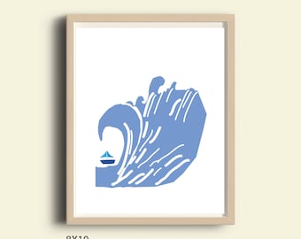 Boys room decor, printable boy room decor, boys room decor art, boys art print, boys room decor, boys nautical art, blue , instant download