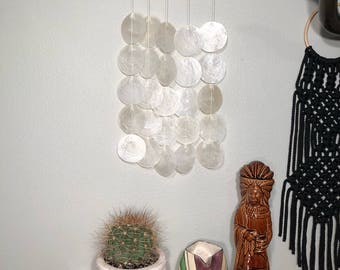 Vintage Large Capiz Shell Wind-chime