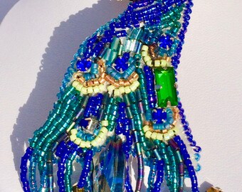Peacock brooch