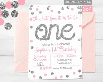 pink silver invite etsy