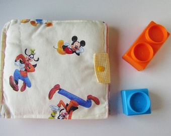 Quiet book, sensory Book in fabric, book with activity, busy book, gift idea, travel, Christmas, Montessori, Mickey Mouse