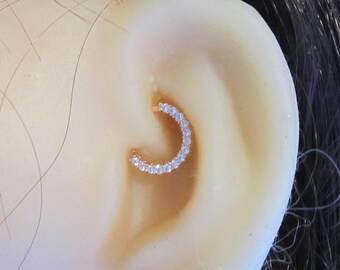 Rose Gold Plated Daith,Cartilage Eternity Ring.Bendable 18g..8mm