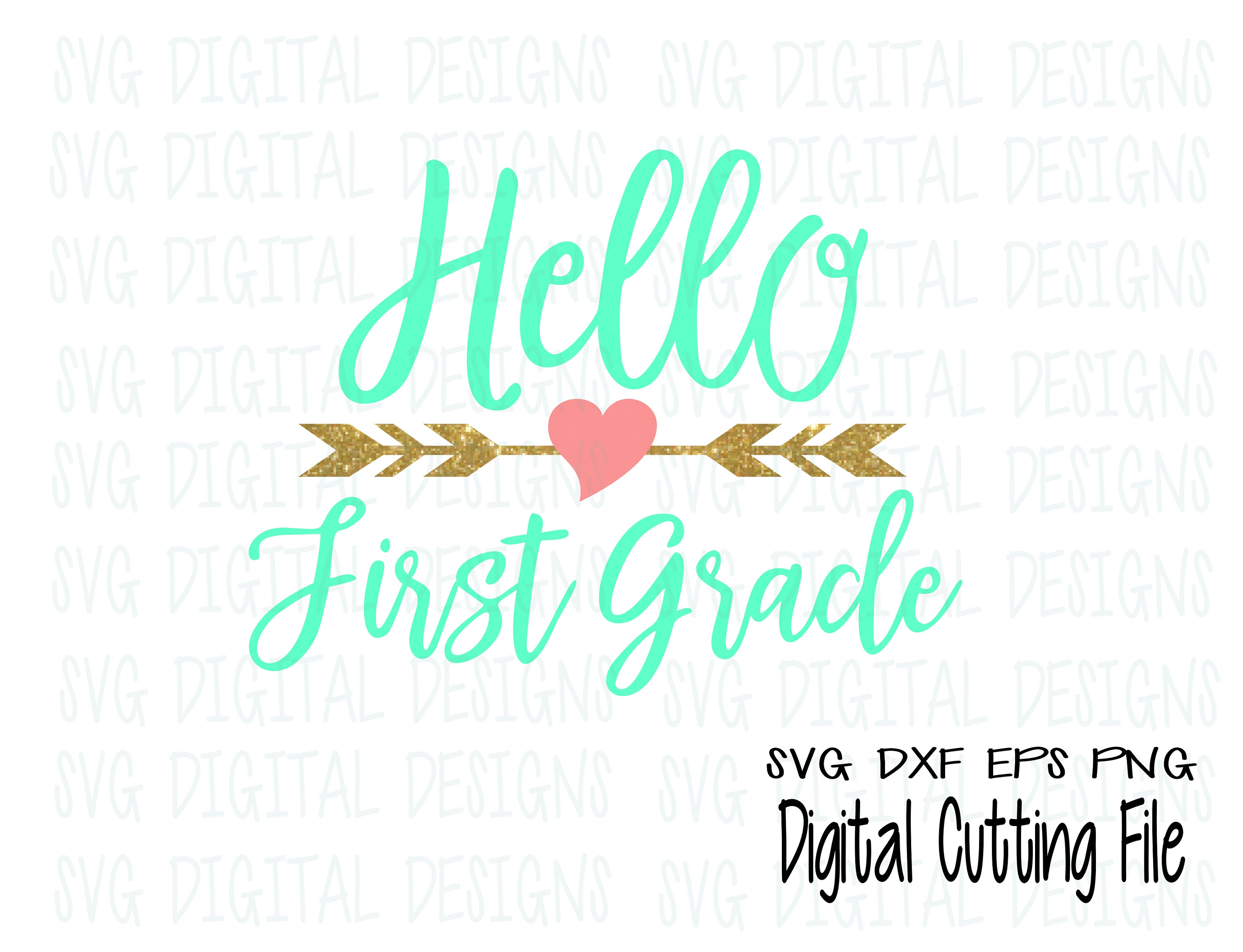 Download Hello First Grade Svg 1st Grade Clipart Cut files Svg Dxf