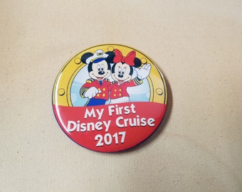 2018, 2019 Disney Cruise Line Inspired 3" Buttons My First Disney Cruise 2017 Fish Extender Gift FE Pin Back Buttons FE