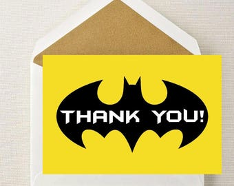 Batman gracias tarjeta Batman cumpleaños fiesta tema Digital