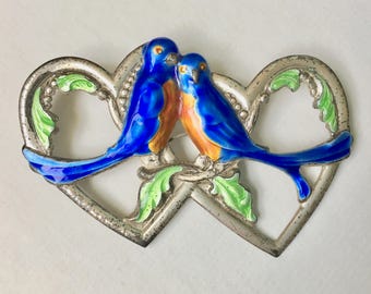 vintage Truart enamel bluebird brooch
