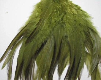 Rooster Saddle Hackle - Dark Olive